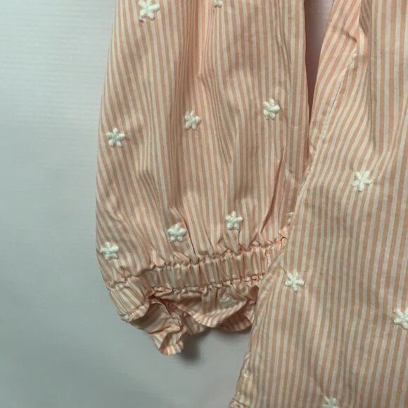 ELLE EMBROIDERY PEACH & WHITE BLOUSE‎ SIZE M - Picture 2 of 6